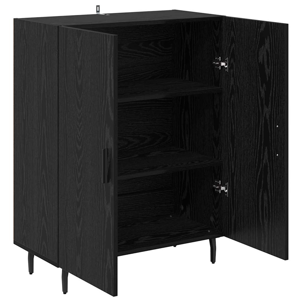 Bufet Stejar Negru 69,5 x 34 x 90 cm Lemn compozit — imaginea 6