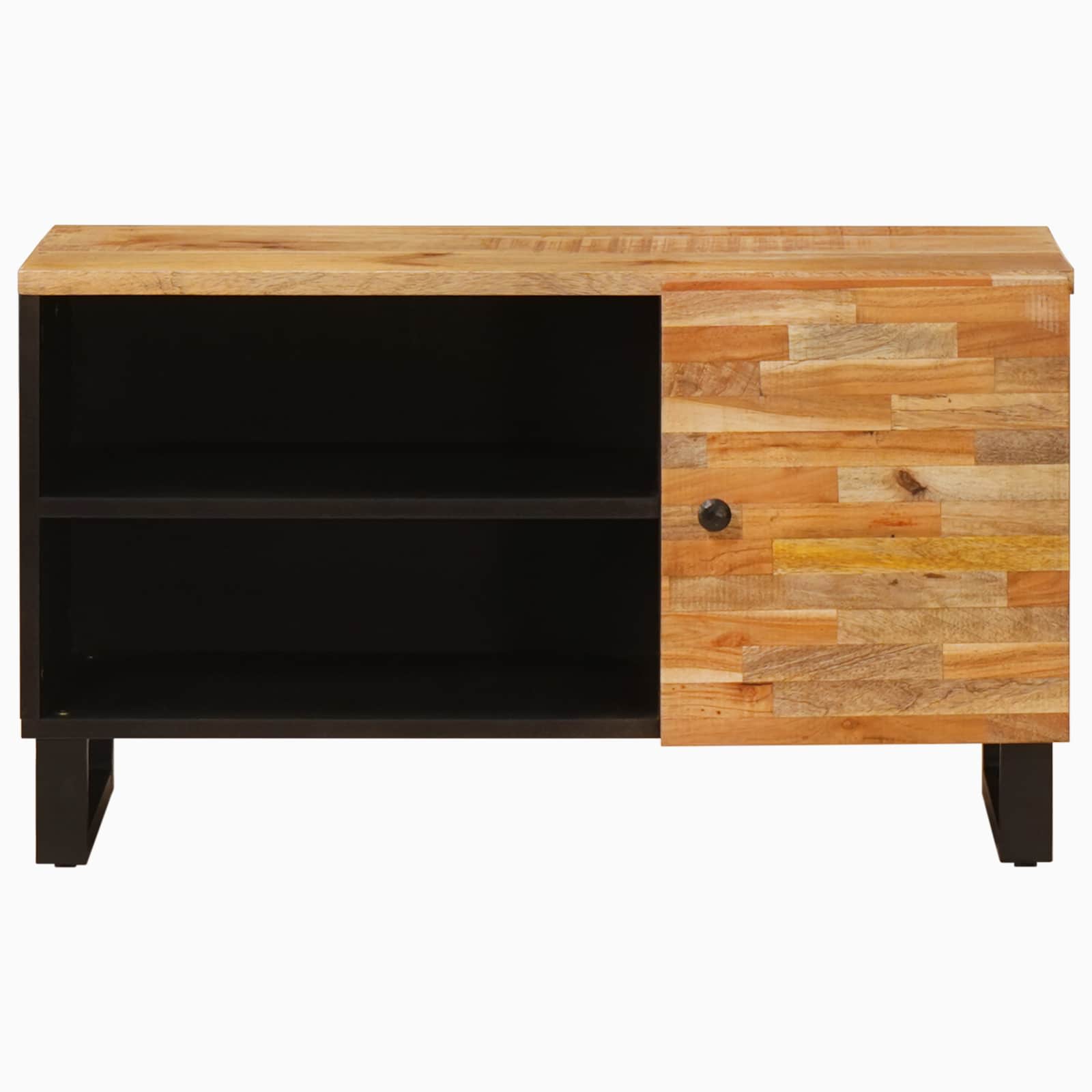 Cabinet TV cu raft Maro 80 x 31,5 x 46 cm Lemn de mango solid — imaginea 3