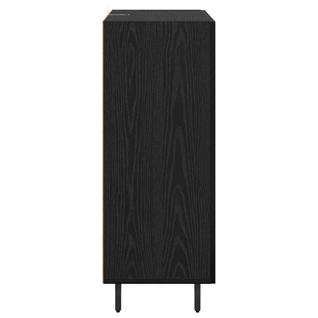 Bufet Stejar Negru 69,5 x 34 x 90 cm Lemn compozit — imaginea 8