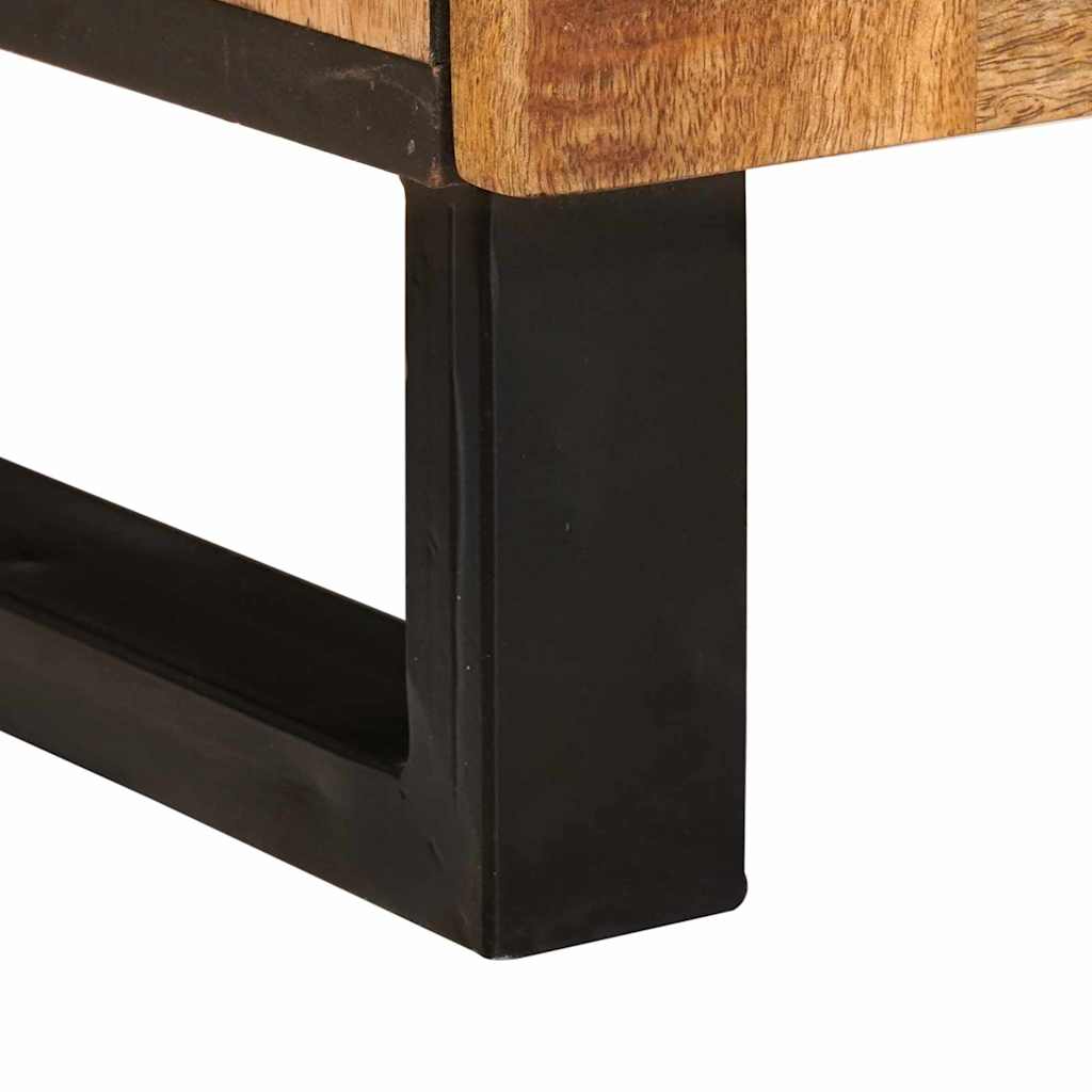 Cabinet TV cu raft Maro 100 x 33,5 x 46 cm Lemn de mango solid — imaginea 9