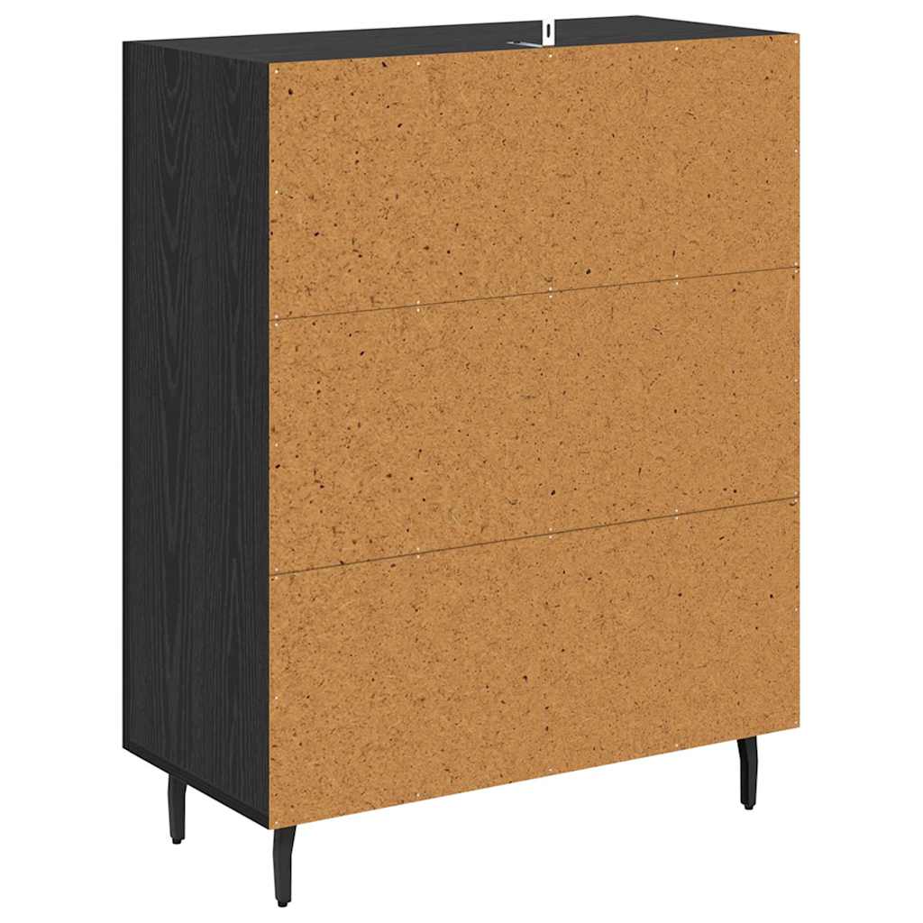 Bufet Stejar Negru 69,5 x 34 x 90 cm Lemn compozit — imaginea 9