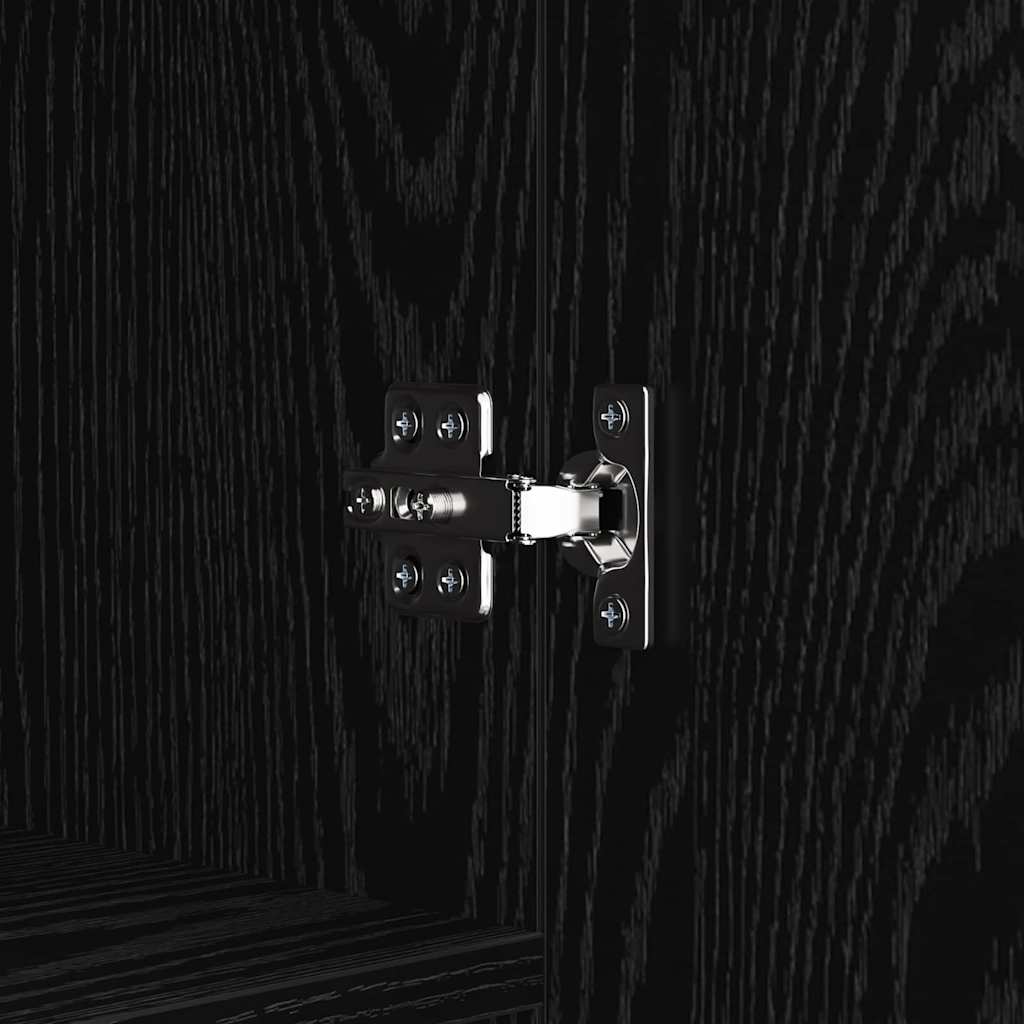 Bufet Stejar Negru 69,5 x 34 x 90 cm Lemn compozit — imaginea 12
