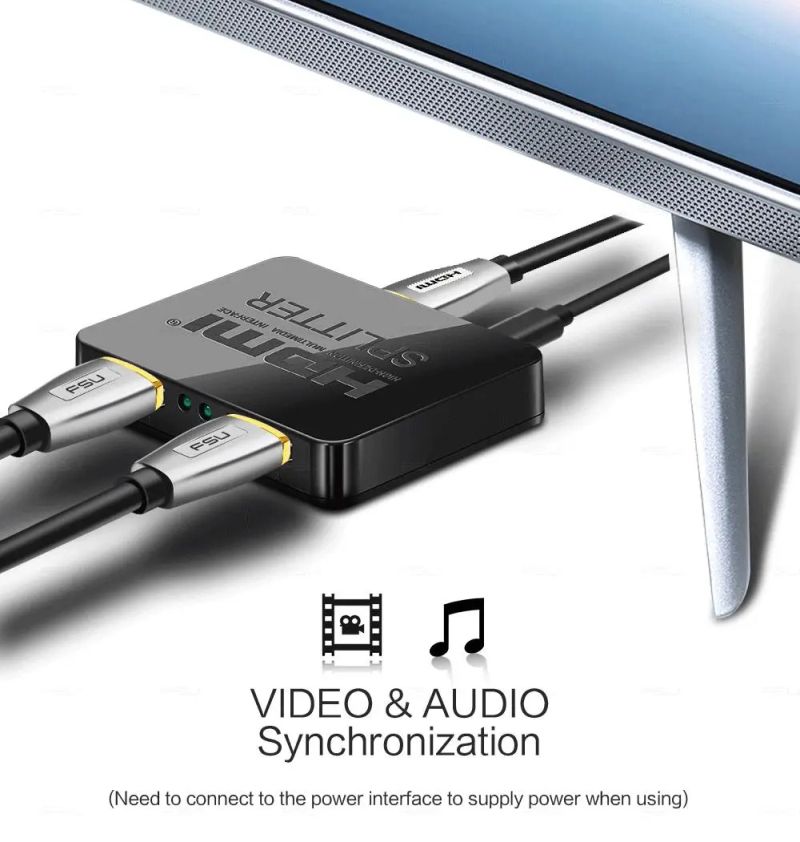 Splitter HDMI 1x2 4K cu Amplificator Staryon® 1 In 2 Out HDMI - Suporta pana la 1080P/60Hz, HDCP 1.4, Suport 3D, Negru