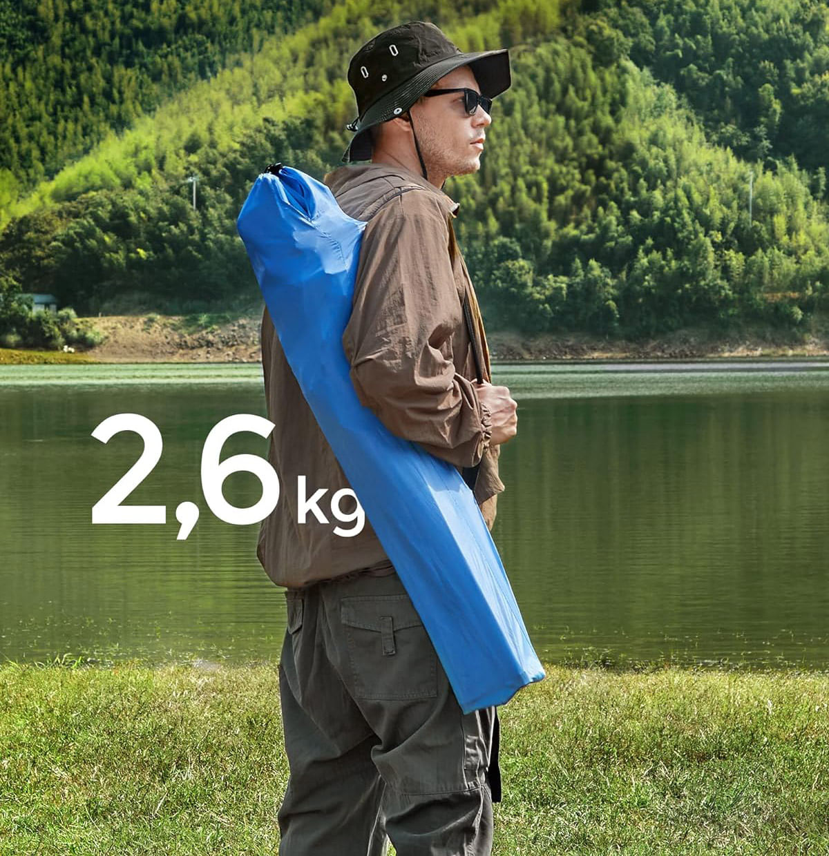 Set 2 scaune pliabile de camping sau pescuit, suport pahar, maxim 150kg, albastru — imaginea 14