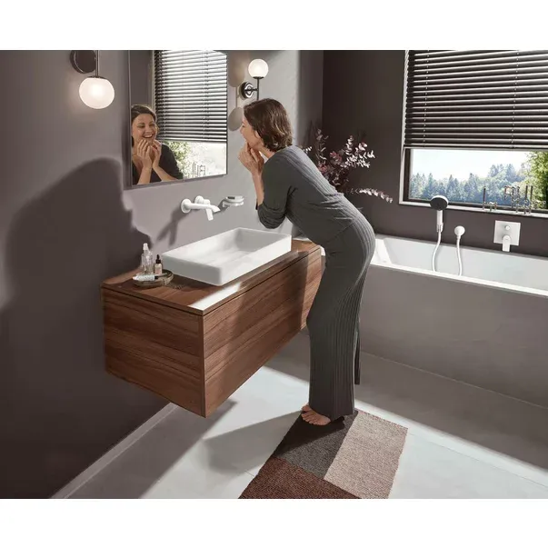 Baterie lavoar incastrata Hansgrohe Vivenis cu pipa 19.2 cm crom lucios fara corp ingropat — imaginea 2