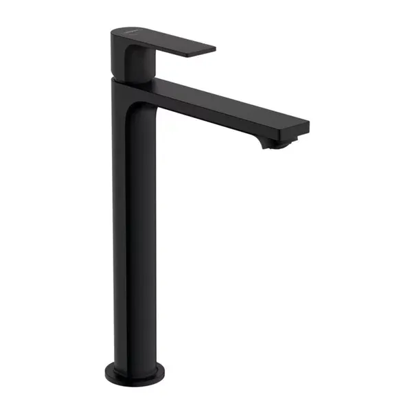 Baterie lavoar inalta Hansgrohe Rebris E 240 negru mat cu ventil Pop-Up — imaginea 2
