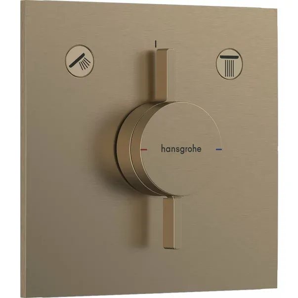 Baterie dus incastrata bronz periat Hansgrohe DuoTurn E 2 functii — imaginea 2
