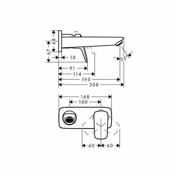 Baterie lavoar incastrata Hansgrohe Logis crom lucios — imaginea 4