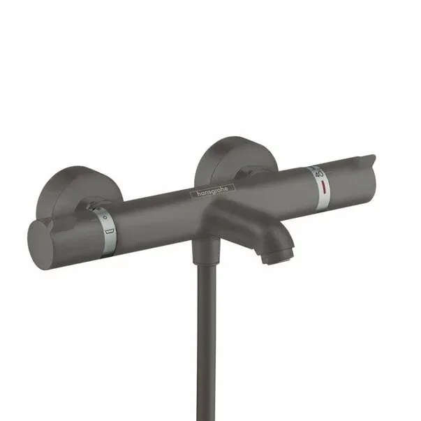 Baterie cada - dus termostatata Hansgrohe Ecostat Comfort negru - crom periat — imaginea 2