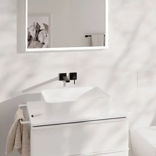 Baterie lavoar incastrata Hansgrohe Tecturis E negru mat fara corp ingropat — imaginea 2