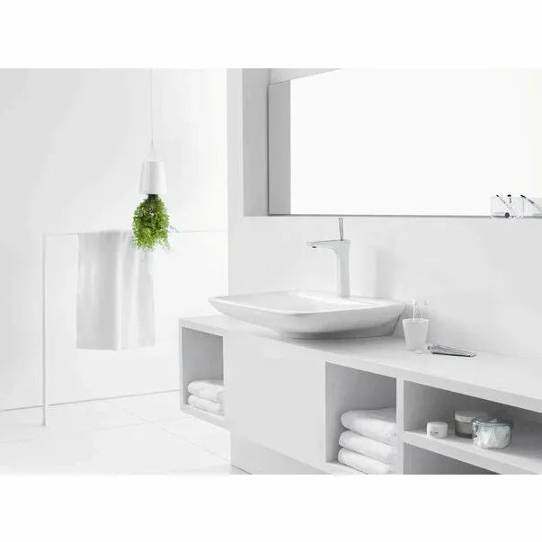 Baterie lavoar Hansgrohe PuraVida 200 alb - crom cu ventil Push-Open — imaginea 2