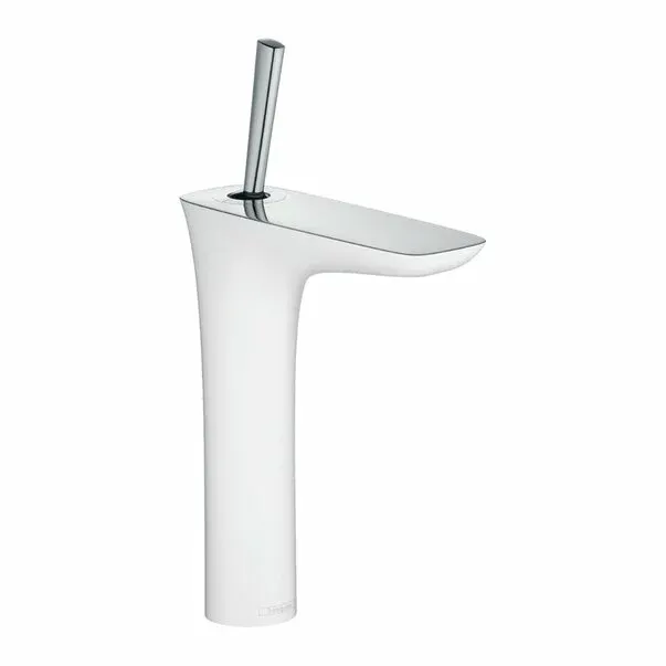 Baterie lavoar Hansgrohe PuraVida 200 alb - crom cu ventil Push-Open — imaginea 3