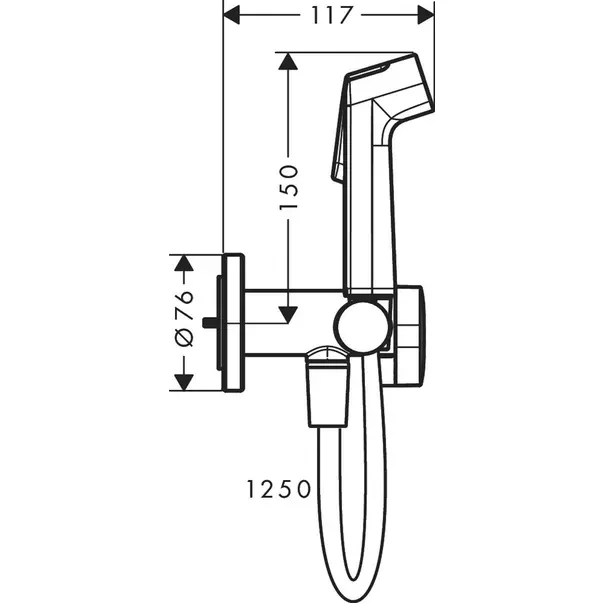 Dus igienic bronz periat Hansgrohe S EcoSmart cu 1 jet Bidette — imaginea 2