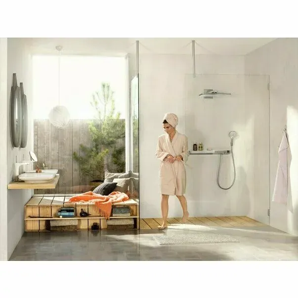 Baterie lavoar Hansgrohe PuraVida 200 alb - crom cu ventil Push-Open — imaginea 4