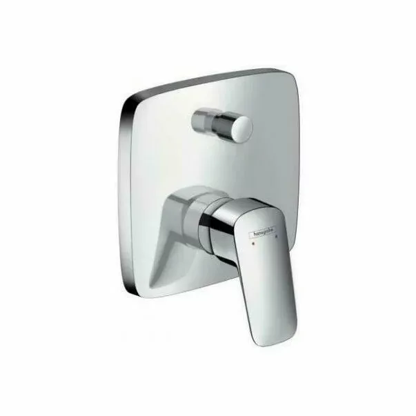 Baterie cada - dus incastrata Hansgrohe Logis patrata crom lucios — imaginea 2