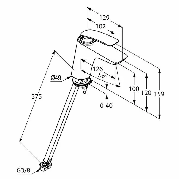 Baterie lavoar Kludi Balance fara ventil — imaginea 2