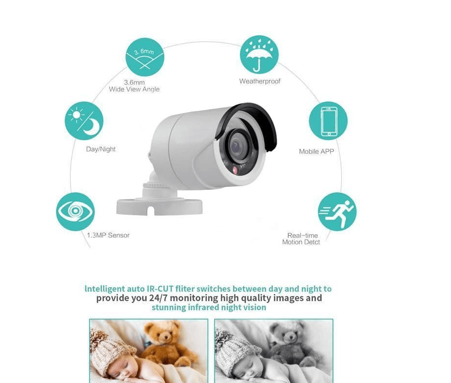 Kit de supraveghere JORTAN cu 8 camere CCTV AHD 1080P