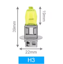 Set 2 becuri LED auto H3 de 12V 100W 6000K HOD galbene XENON