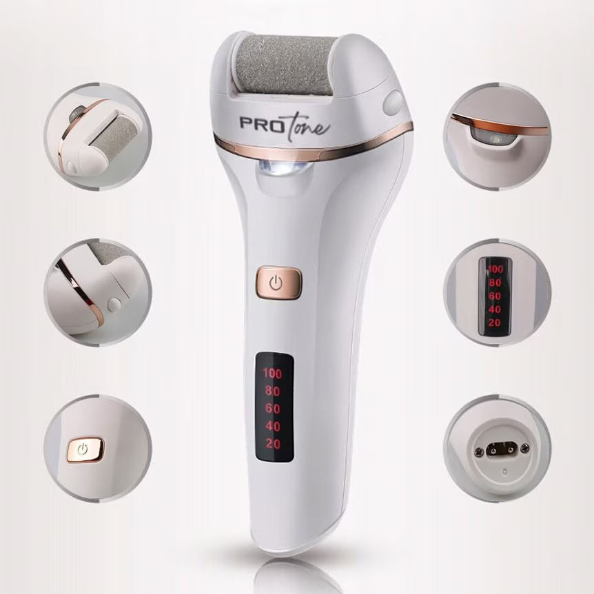 Set Pila electrica pentru talpi si calcaie, PROtone, Display digital, Acumulator 1200 mAh, Incarcare USB, Impermeabil