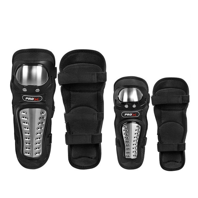 Set Protectii Moto Genunchi si Coate, Curele Ajustabile, Design Ergonomic, Pentru Moto,Scuter,ATV,Enduro,Bicicleta,Negru - imagine 2