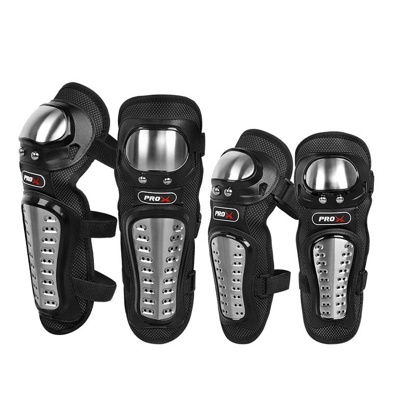 Set Protectii Moto Genunchi si Coate, Curele Ajustabile, Design Ergonomic, Pentru Moto,Scuter,ATV,Enduro,Bicicleta,Negru - imagine 4