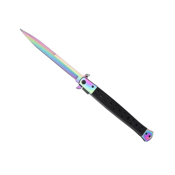 Set trei bricege tip Stiletto, multicolor, deschidere manuala, lungime 33 cm, lama metalica