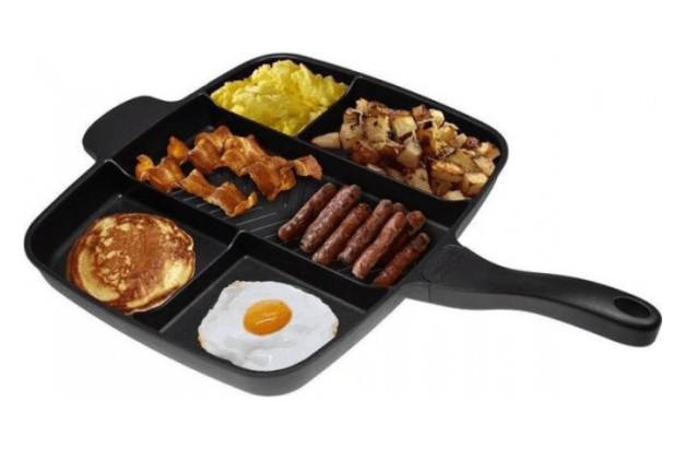 Tigaie grill multifunctionala cu 5 compartimente pentru gatit MANER LEMN