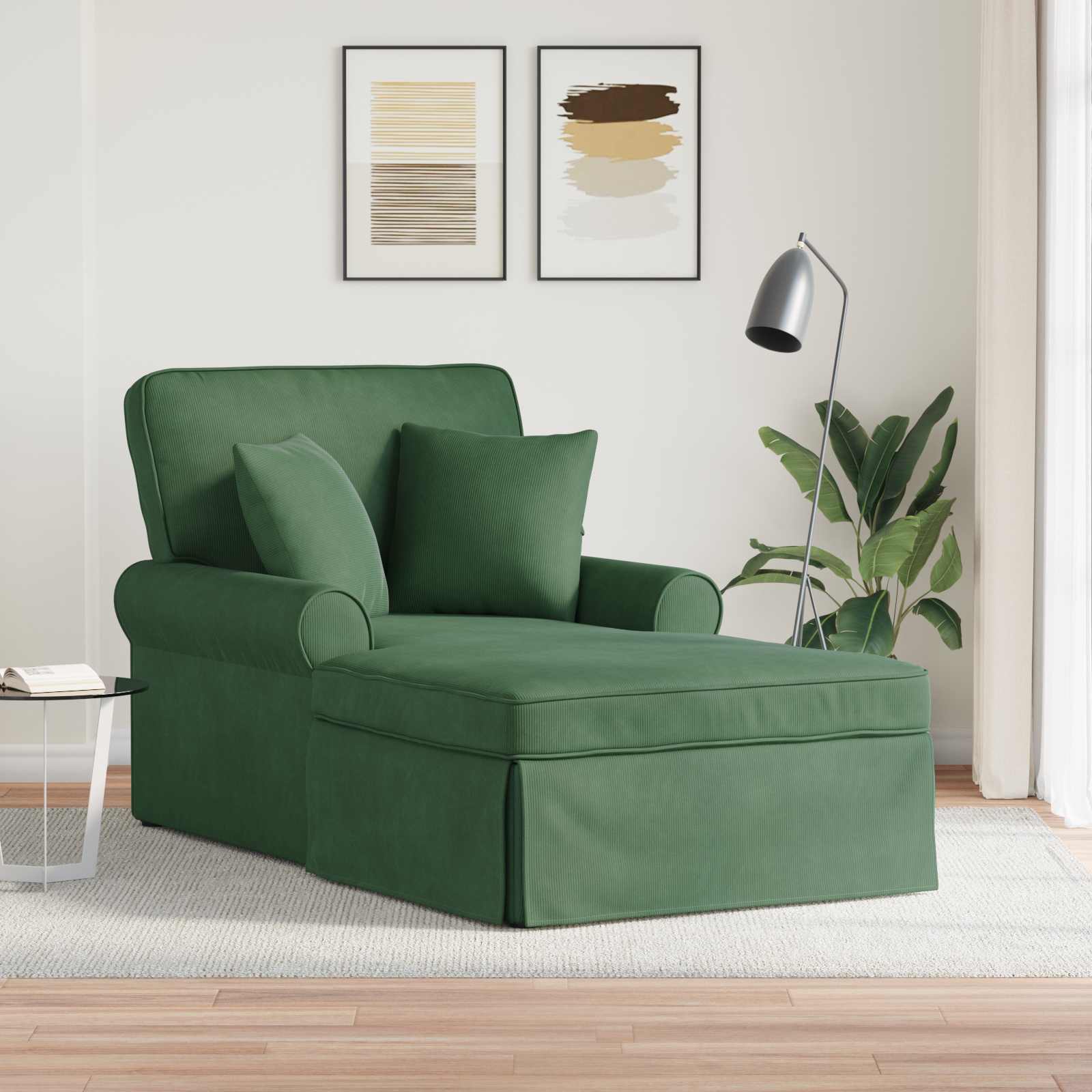 Fotoliu cu fusta cu perna Verde Jungla 91 x 157 x 91 cm — imaginea 2