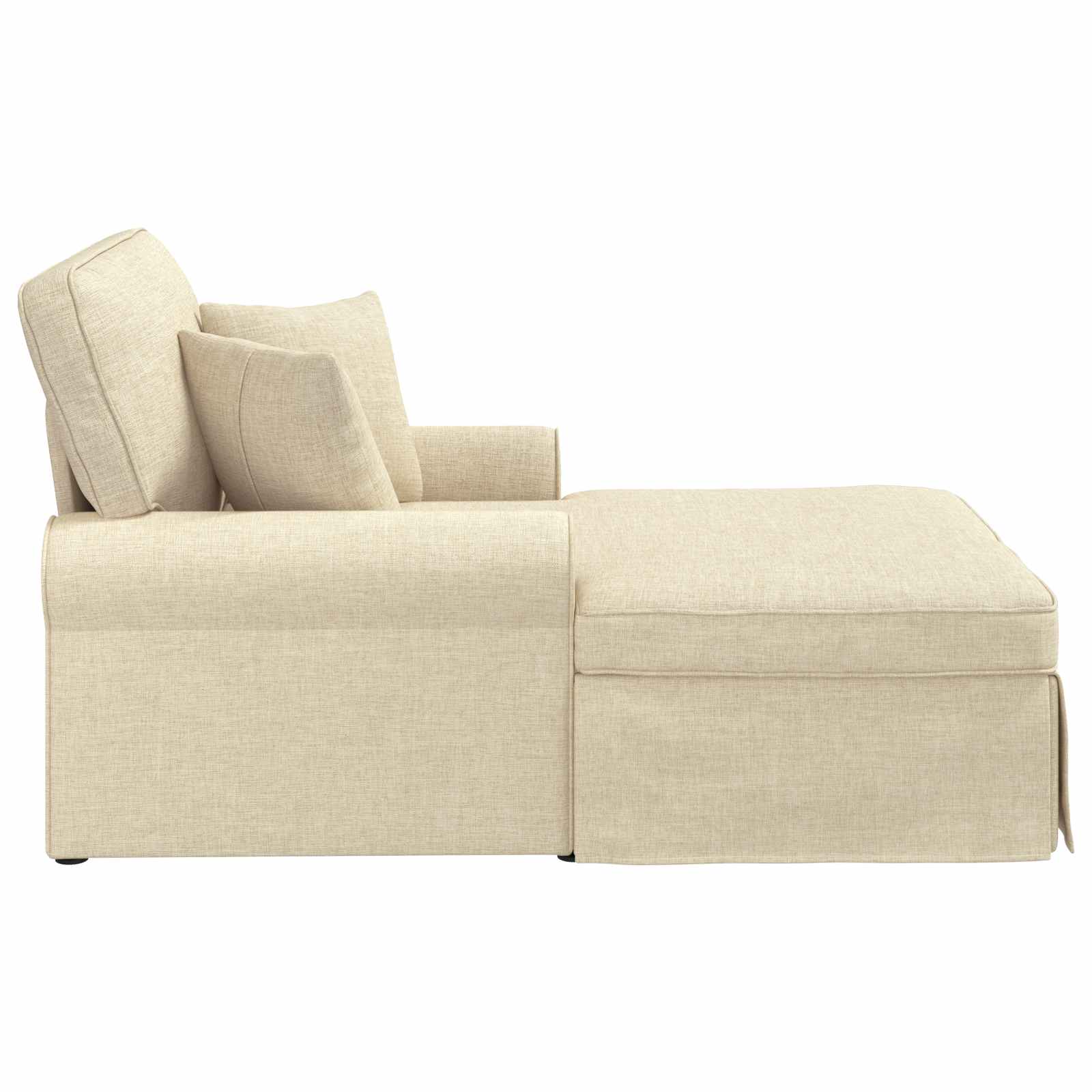 Fotoliu cu fusta cu perna Crem 91 x 157 x 91 cm tesatura — imaginea 5
