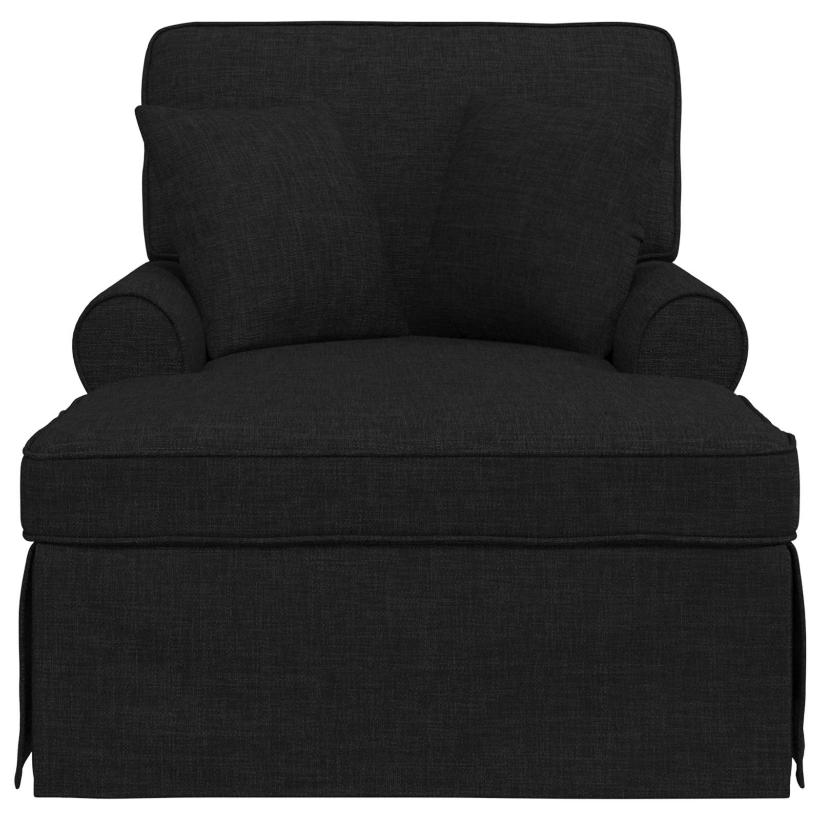 Fotoliu cu fusta cu perna Negru 91 x 157 x 91 cm tesatura — imaginea 4