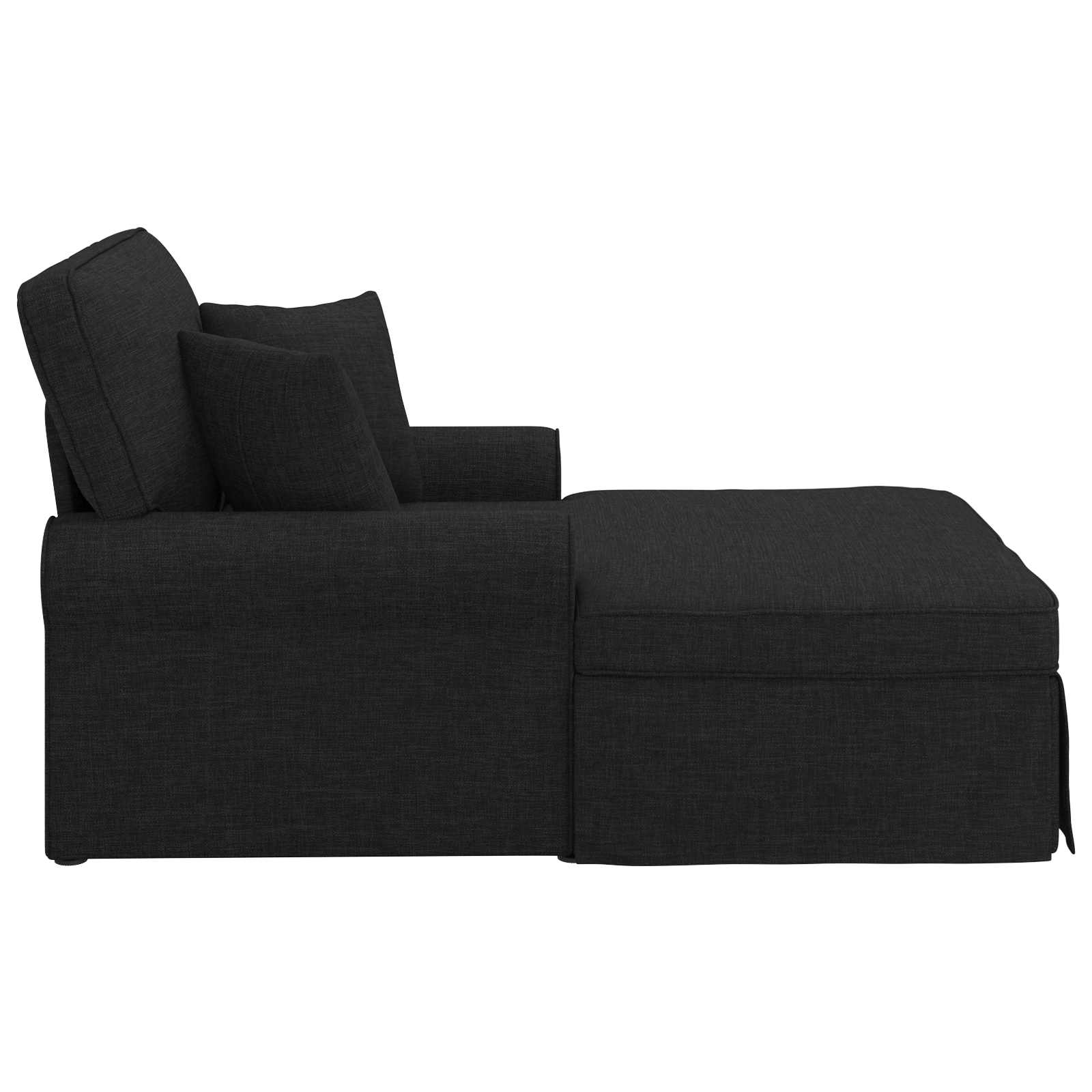 Fotoliu cu fusta cu perna Negru 91 x 157 x 91 cm tesatura — imaginea 5