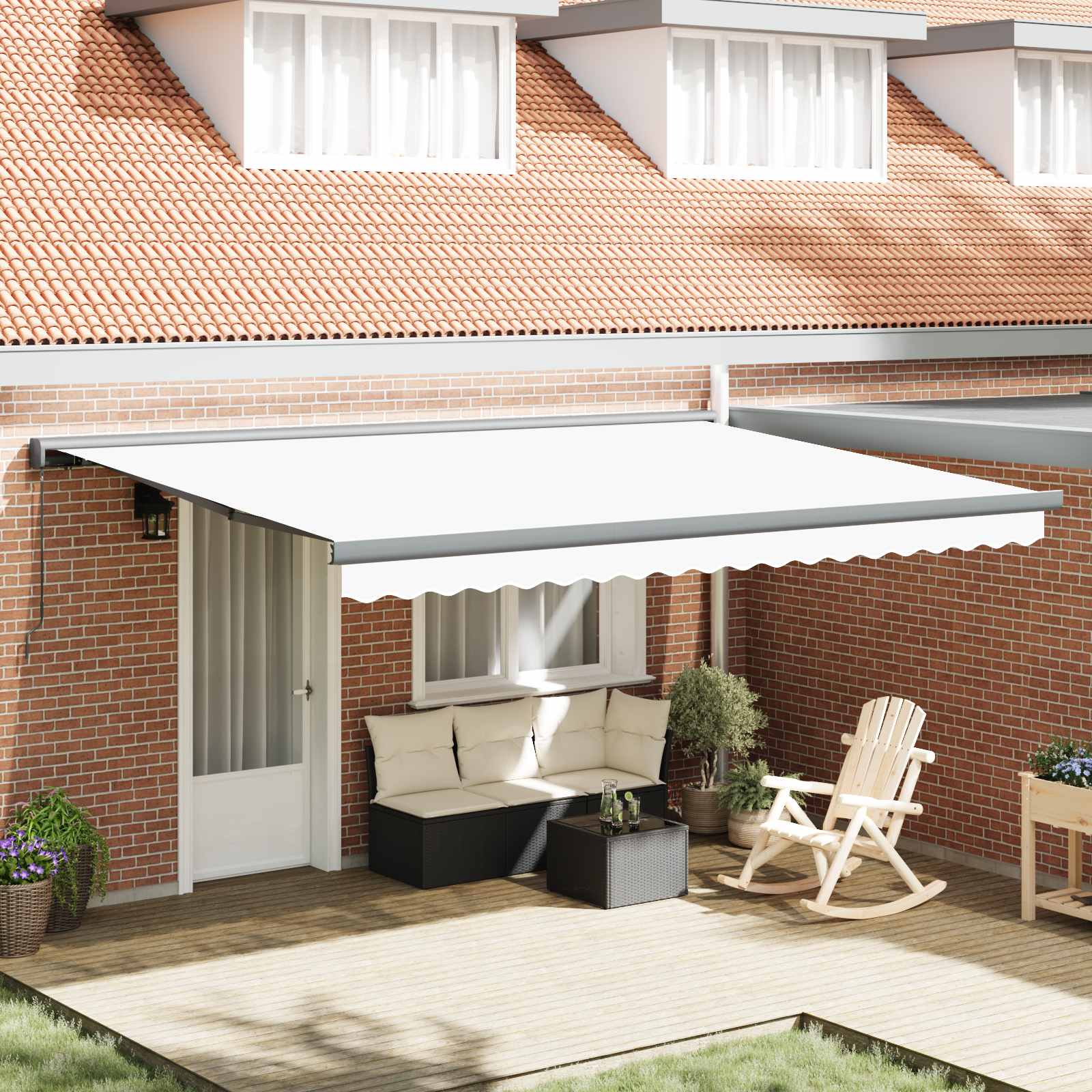 Cortina Retractabila Manual Alb 4 ×3 m Panza — imaginea 2