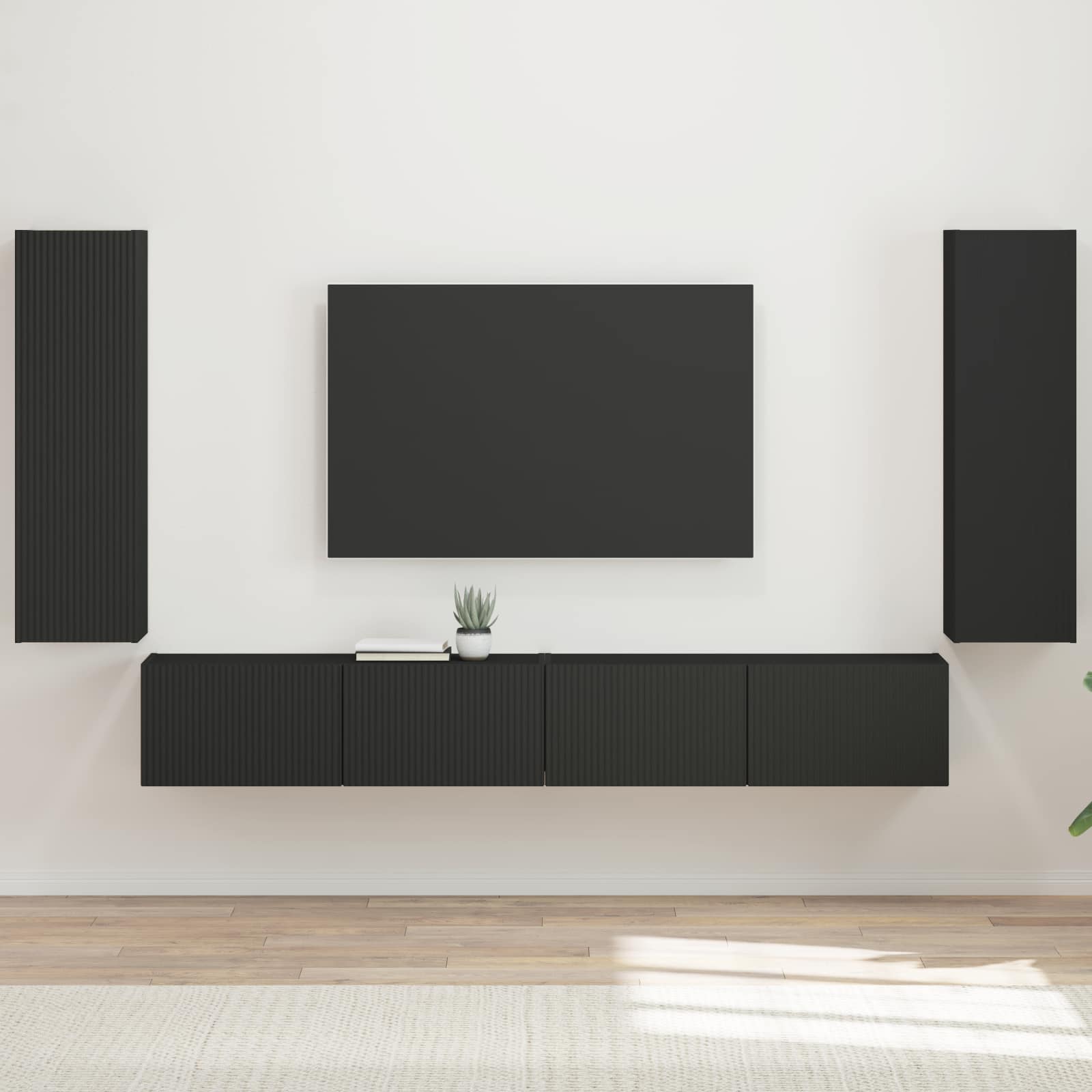 Pe perete 4 pcs Negru — imaginea 2
