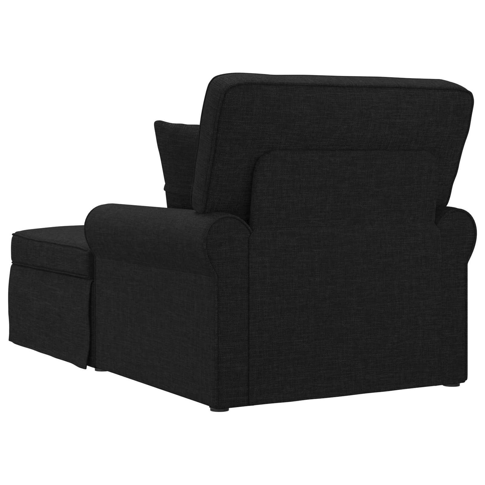 Fotoliu cu fusta cu perna Negru 91 x 157 x 91 cm tesatura — imaginea 6