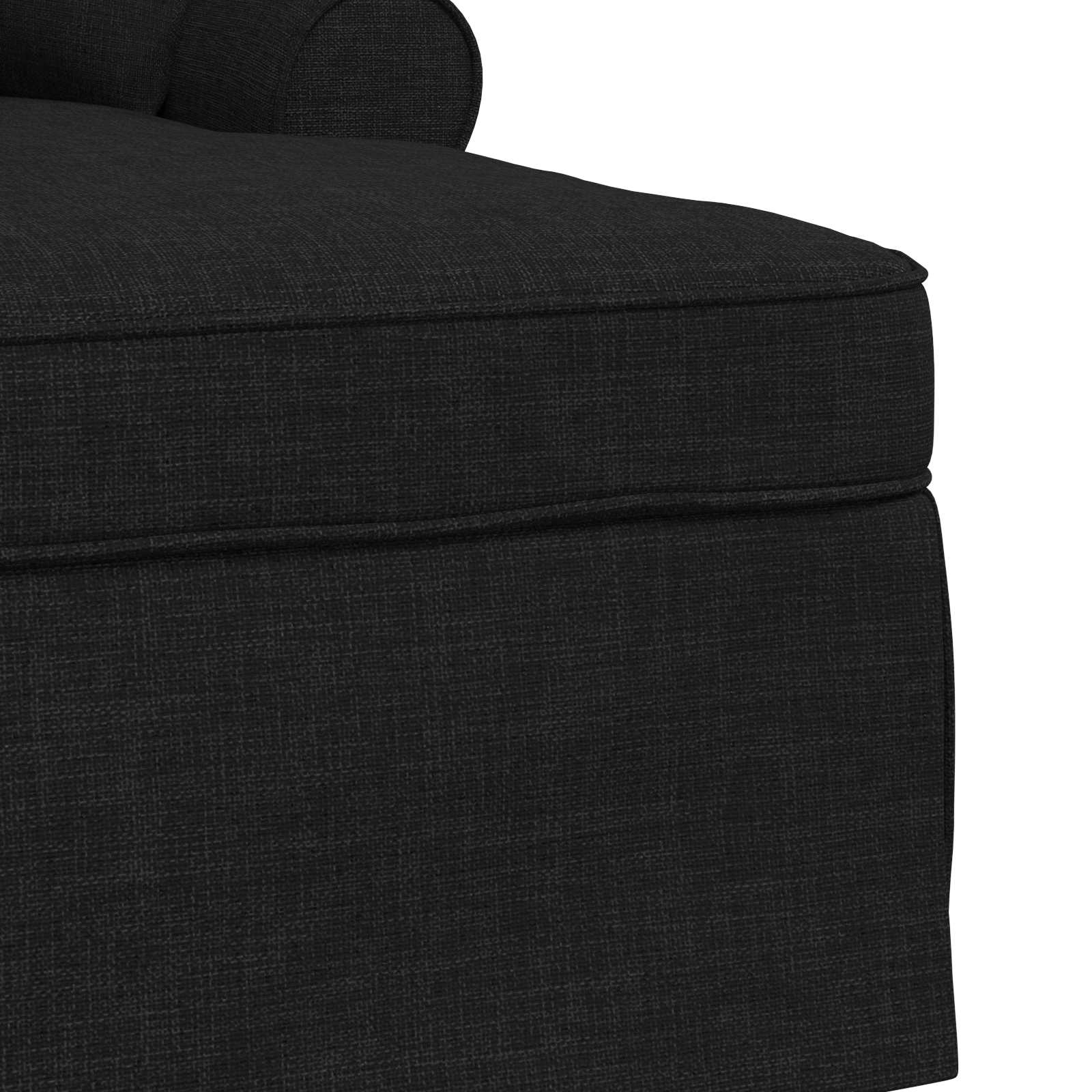 Fotoliu cu fusta cu perna Negru 91 x 157 x 91 cm tesatura — imaginea 7