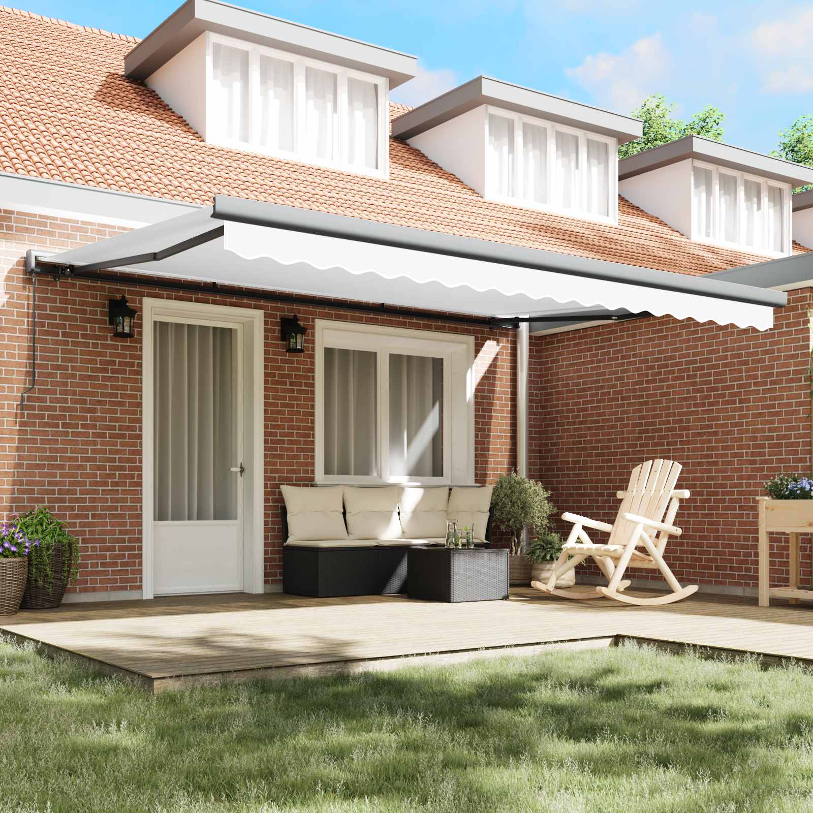 Cortina Retractabila Manual Alb 4 ×3 m Panza — imaginea 3