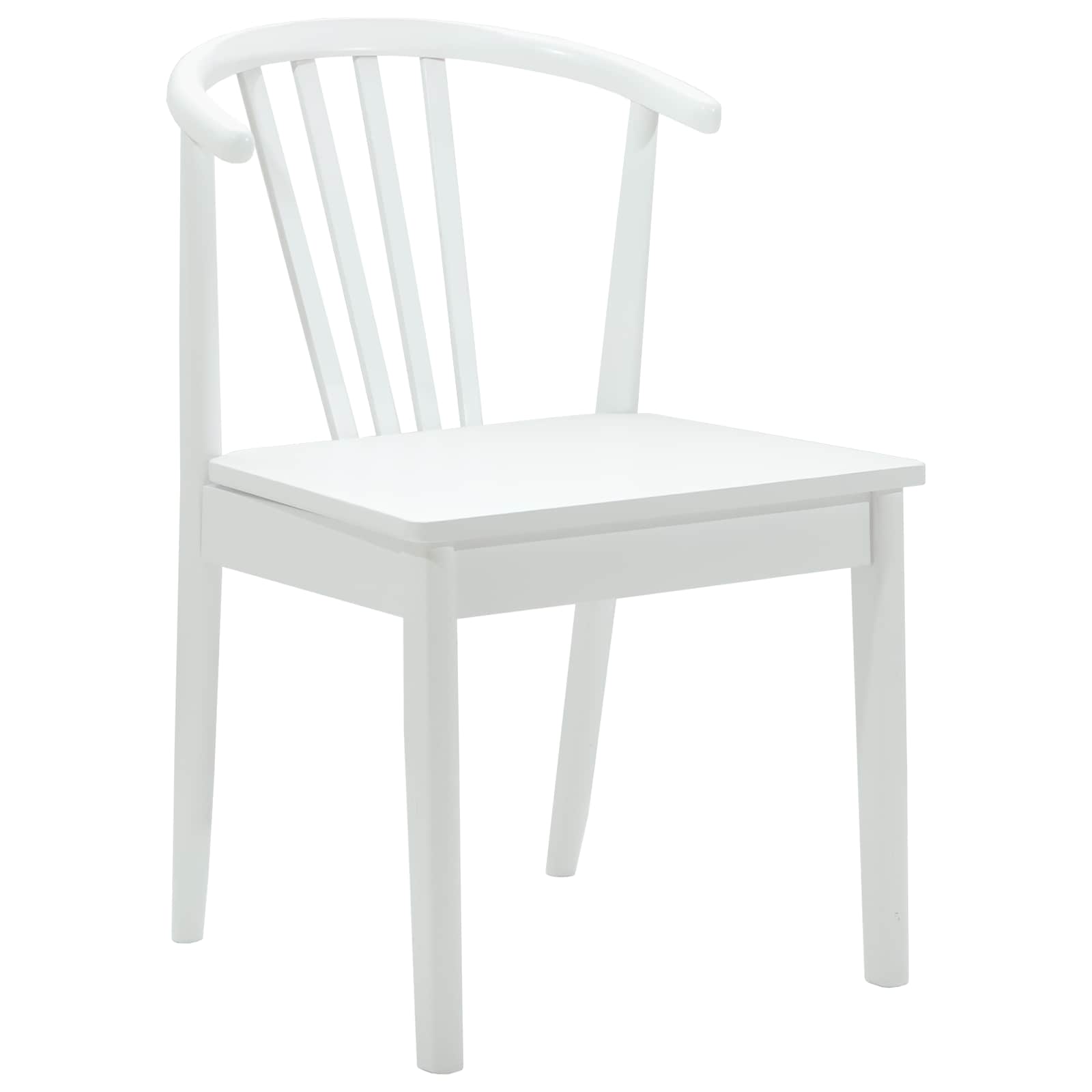 Scaun de sufragerie 2 pcs Alb Lemn de cauciuc solid — imaginea 4