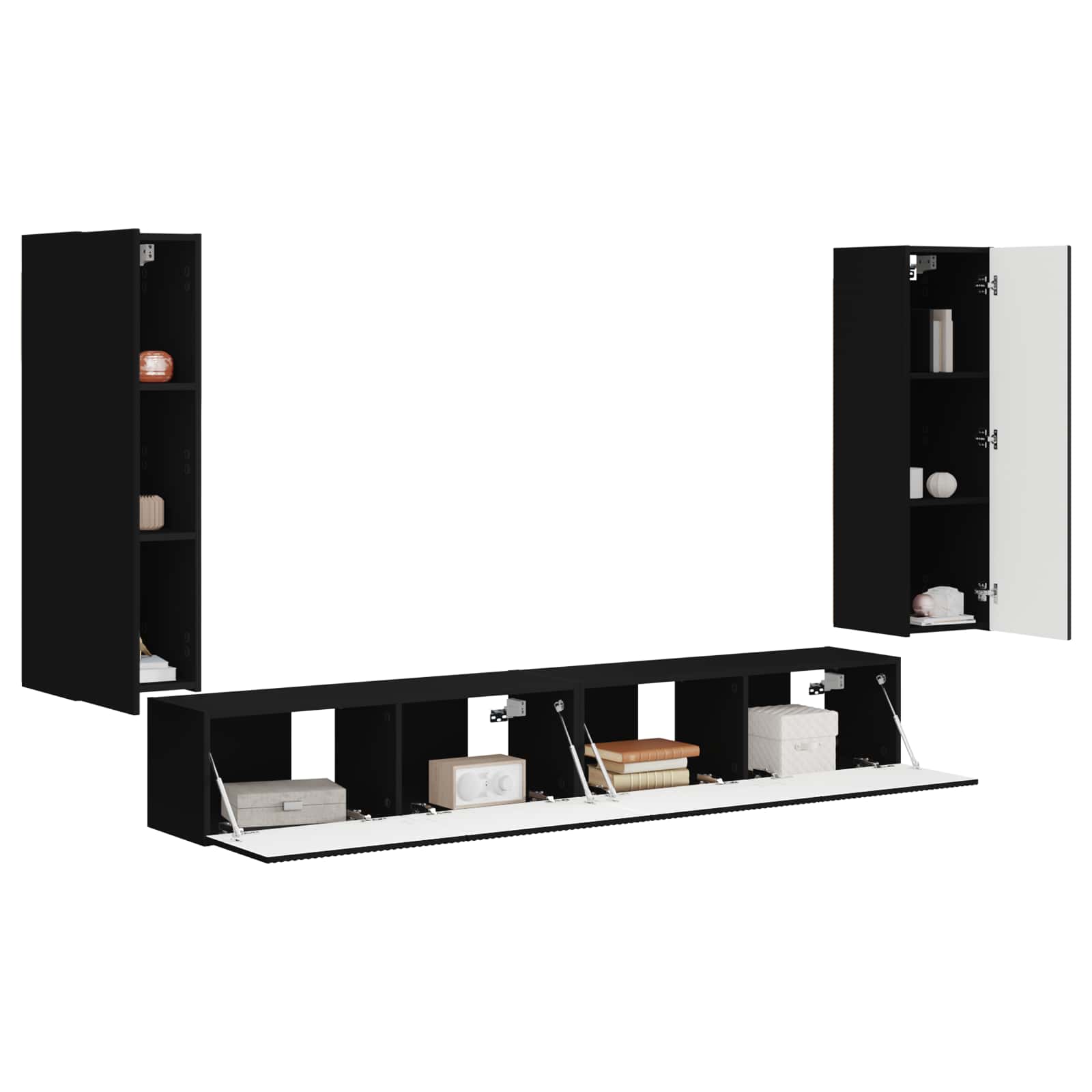 Pe perete 4 pcs Negru — imaginea 3