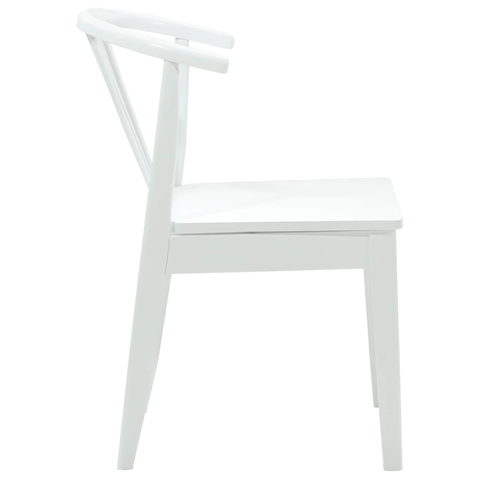 Scaun de sufragerie 2 pcs Alb Lemn de cauciuc solid — imaginea 6