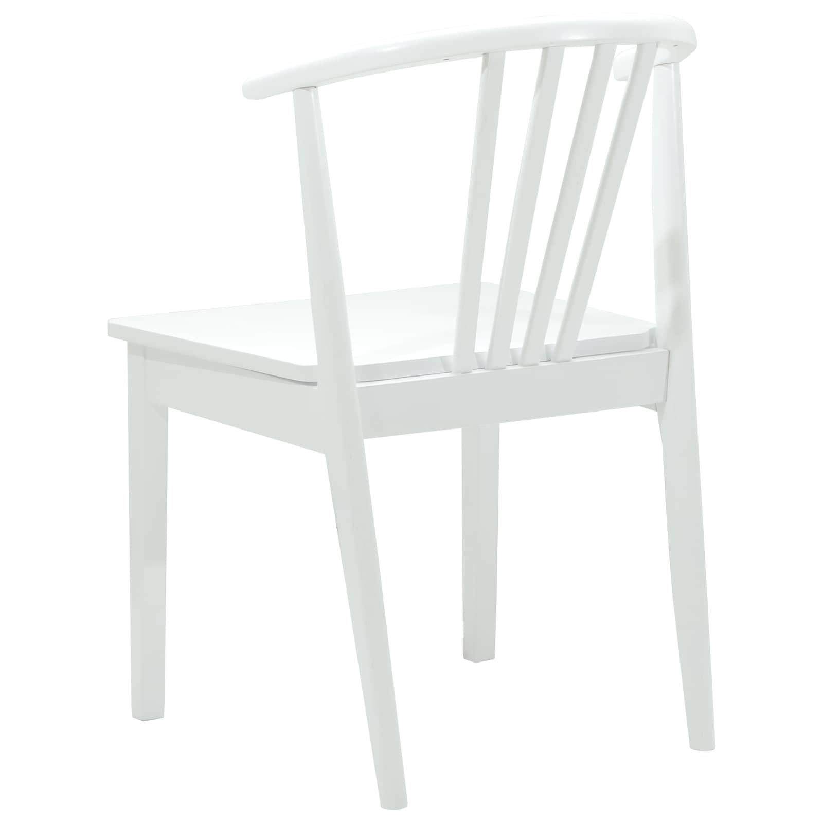 Scaun de sufragerie 2 pcs Alb Lemn de cauciuc solid — imaginea 7