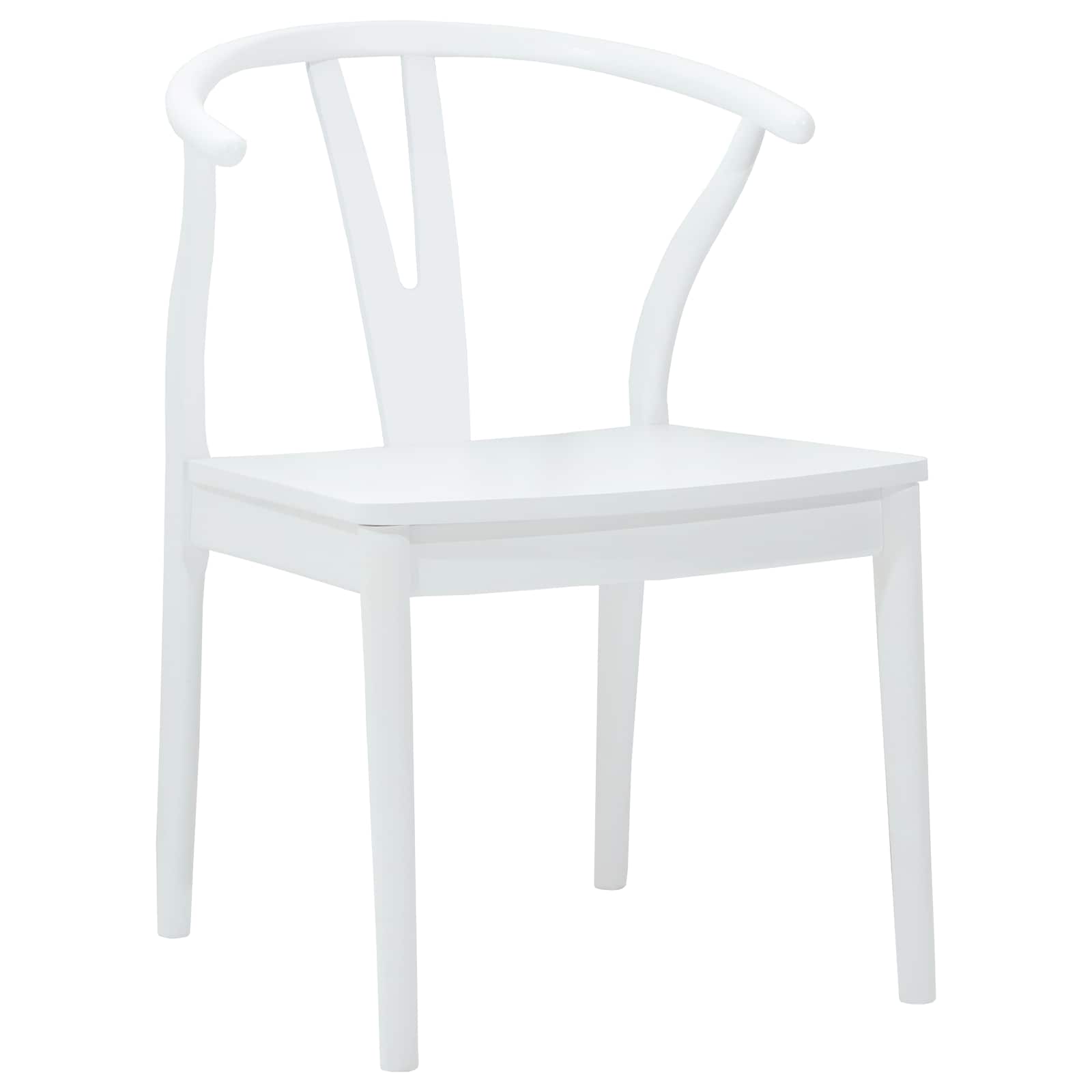 Scaun de sufragerie 2 pcs Alb si Alb Lemn Solid de Cauciuc — imaginea 4
