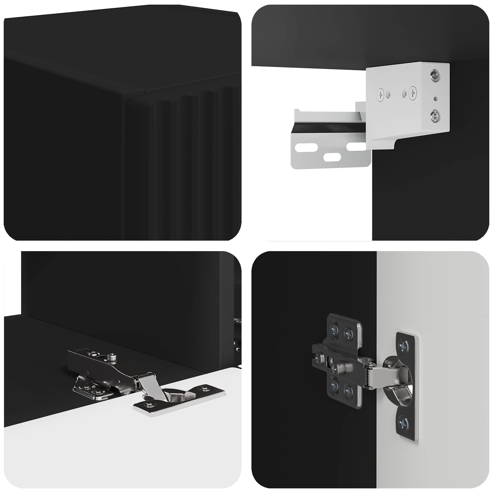 Pe perete 4 pcs Negru — imaginea 9