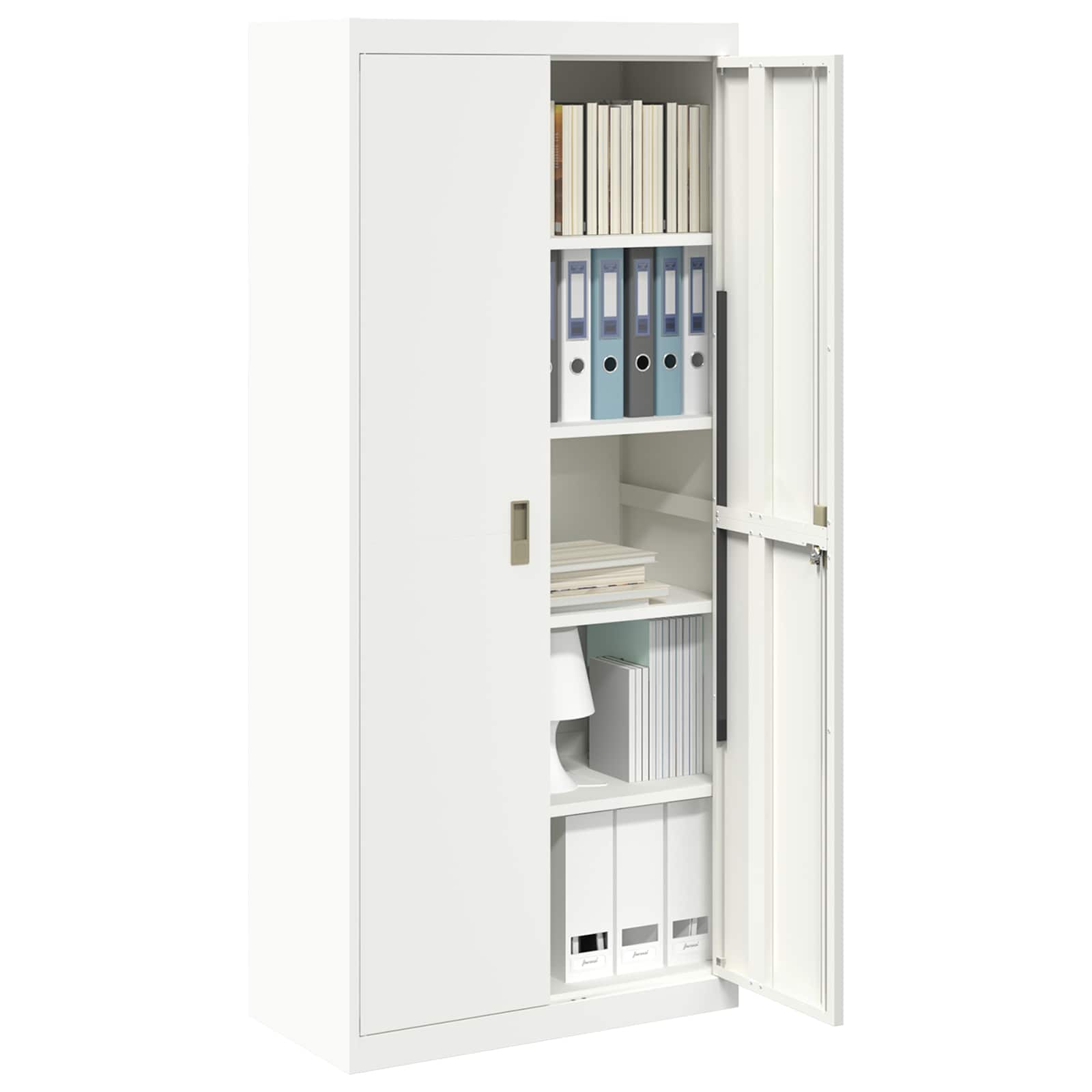 Dulap de depozitare cu depozitare 2 pcs Alb 80 x 40 x 180 cm — imaginea 3