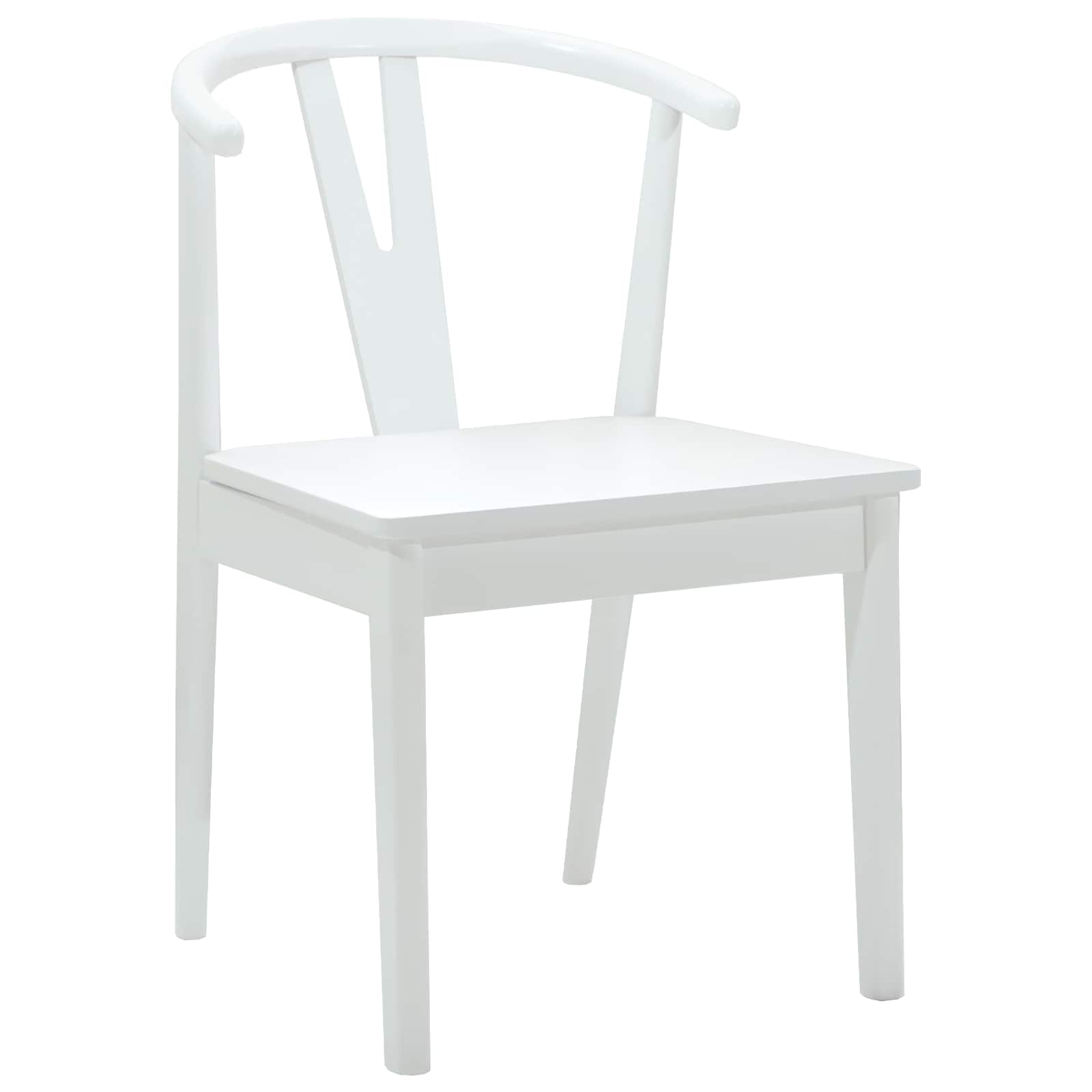 Scaun de sufragerie 2 pcs Alb si Alb Lemn Solid de Cauciuc — imaginea 4