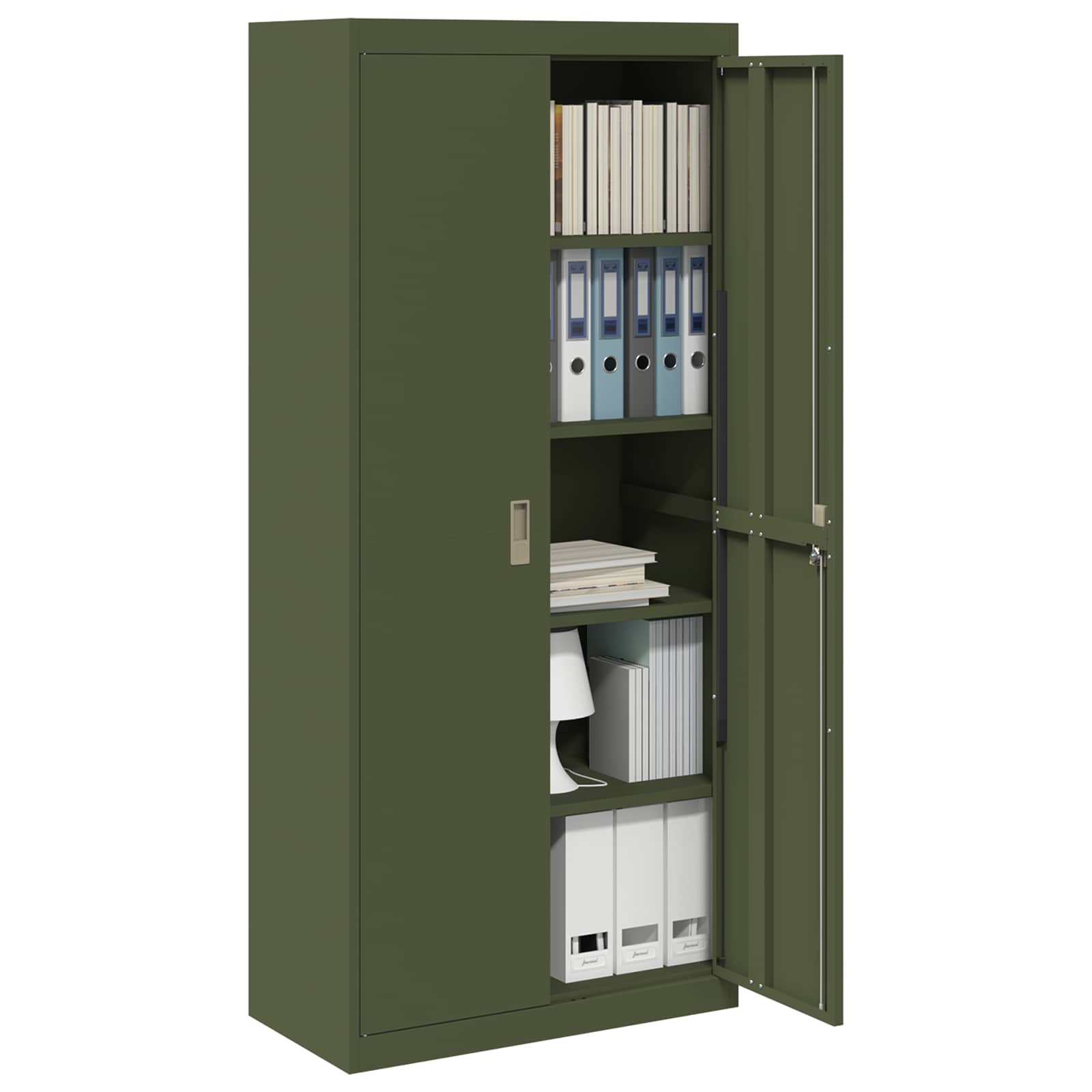 Dulap de depozitare 2 pcs Verde masliniu 80 x 40 x 180 cm — imaginea 3
