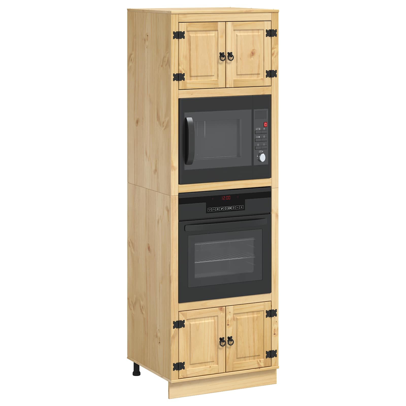 Dulap cu raft cu usa Miere 66 x 58 x 207 cm Lemn de pin masiv — imaginea 3