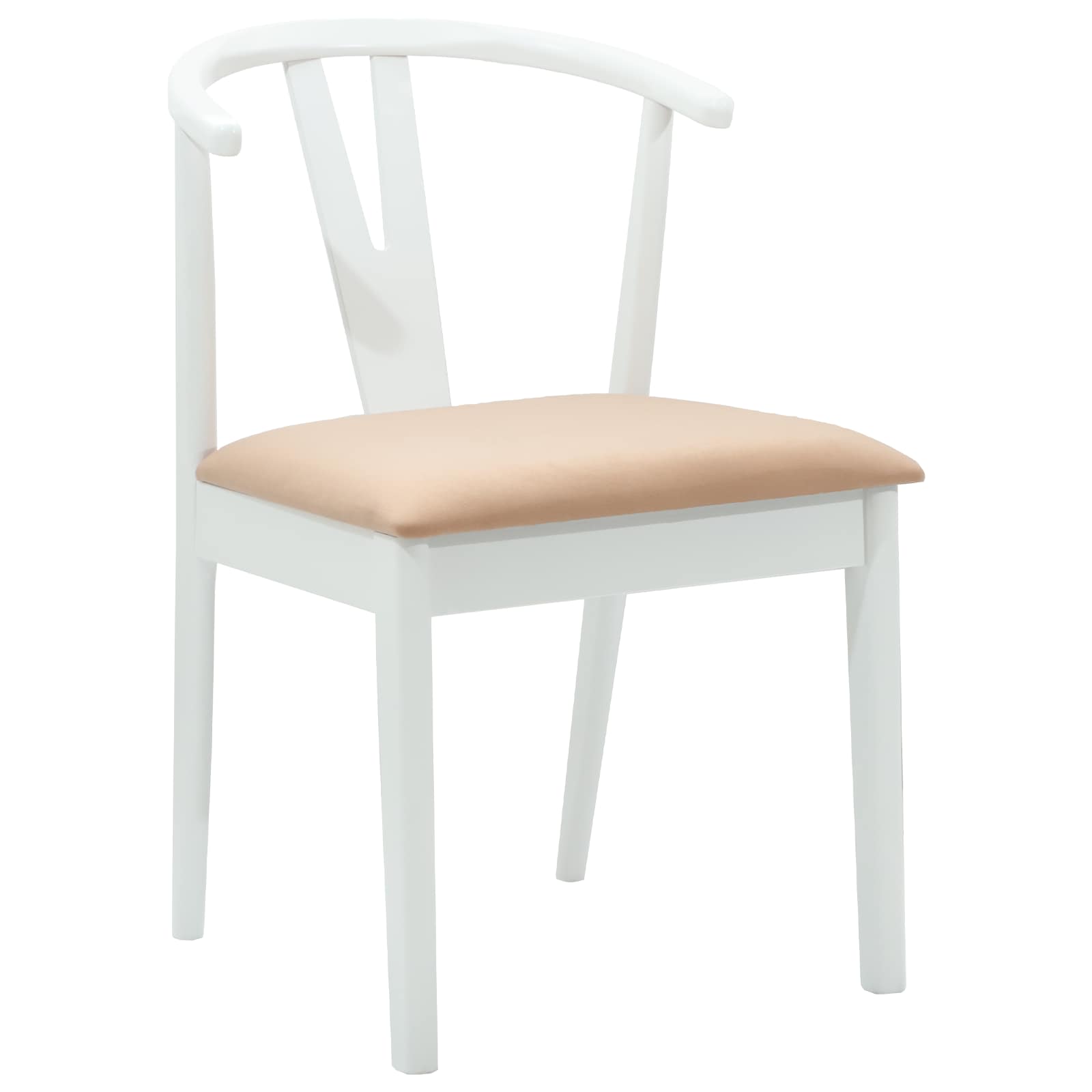 Scaun de sufragerie 2 pcs Alb si maro Lemn Solid de Cauciuc — imaginea 4