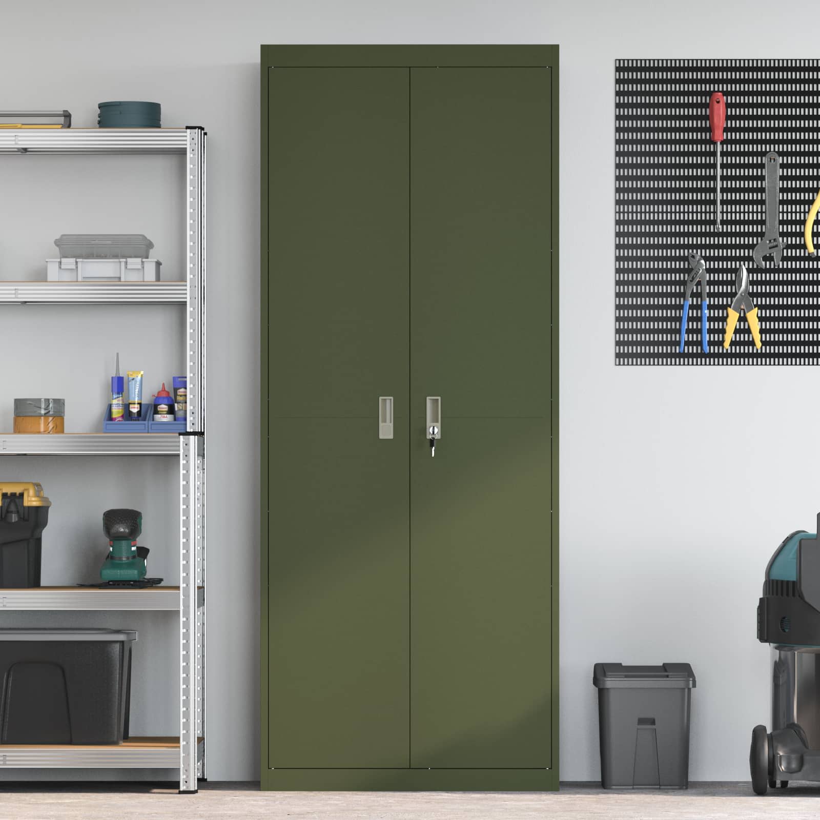 Dulap de depozitare 2 pcs Verde masliniu 80 x 40 x 200 cm — imaginea 4