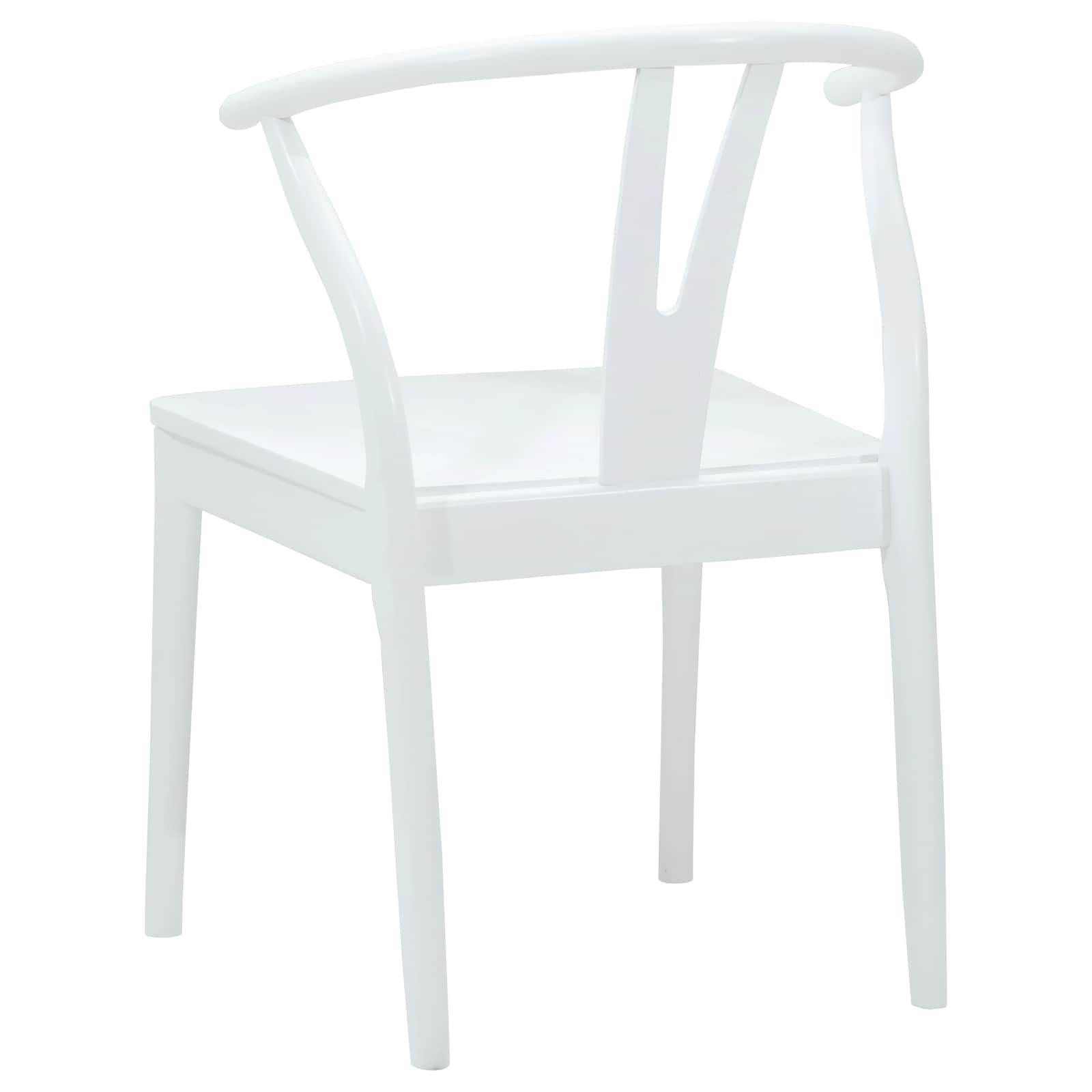 Scaun de sufragerie 2 pcs Alb si Alb Lemn Solid de Cauciuc — imaginea 7