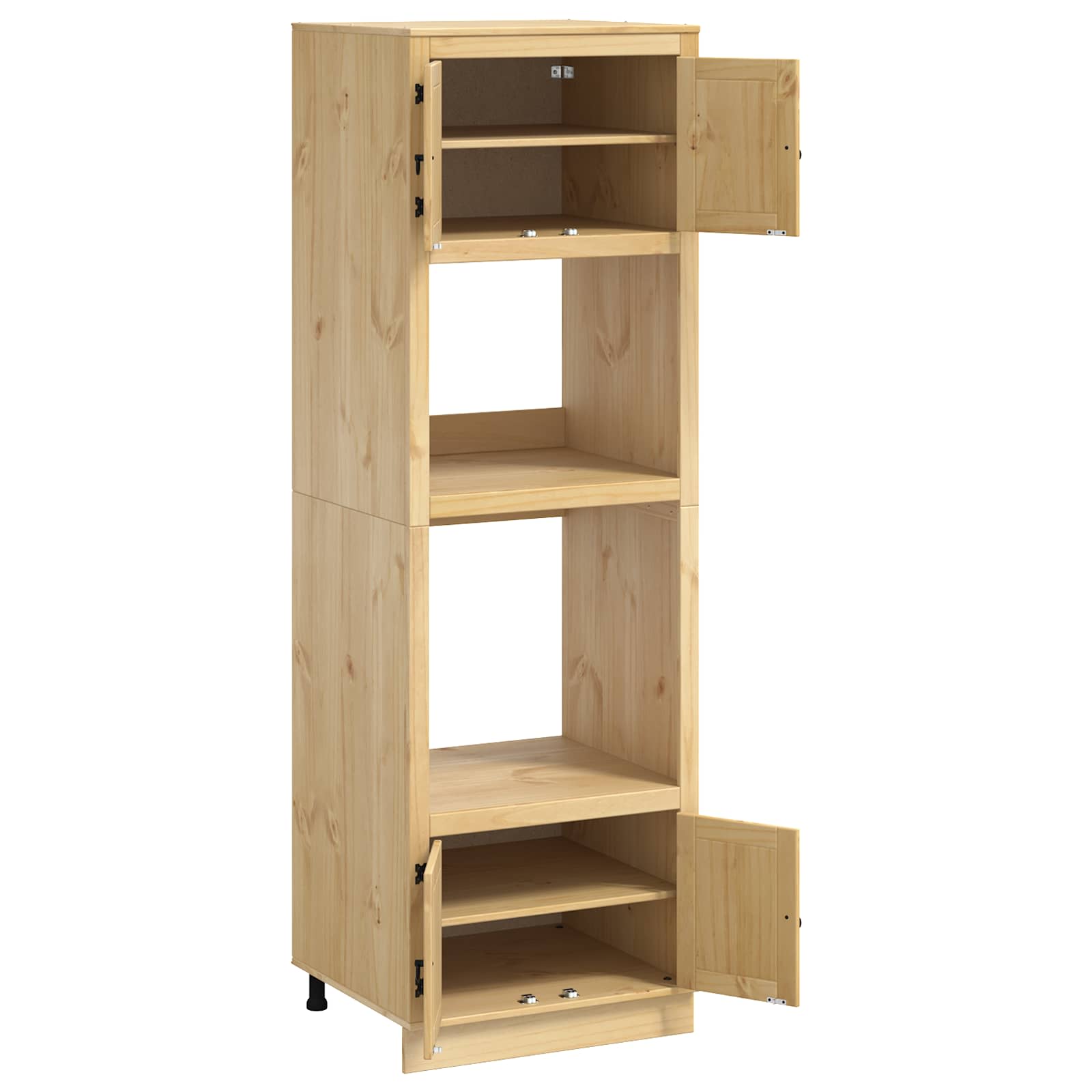Dulap cu raft cu usa Miere 66 x 58 x 207 cm Lemn de pin masiv — imaginea 5